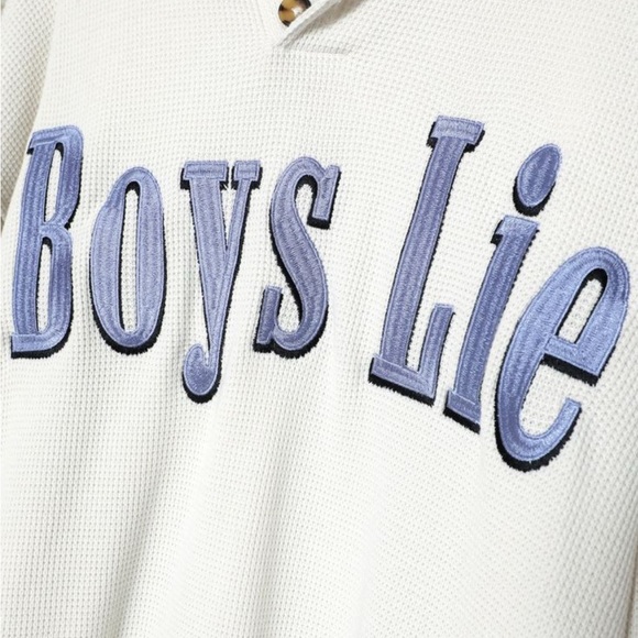 Boys Lie Tops - BOYS LIE Smitten Henley Boyfriend Crewneck